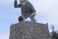 statue of Flintabbatey Flonatin at Flin Flon, Manitoba, created by Al Capp. Photo by Wtshymanski / Public Domain