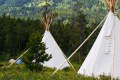 Tipi camping at Crandell Mountain Campground © Parks Canada